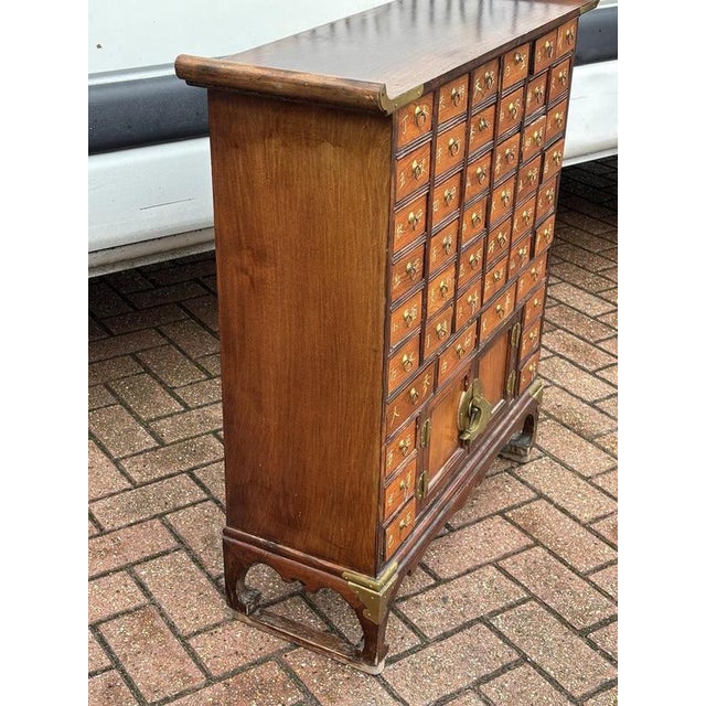 Metal Vintage Chinese Apothecary Cabinet For Sale - Image 7 of 10