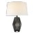 Chapman & Myers for Visual Comfort Signature Palacios Medium Table Lamp in Smoked Glass with Linen Shade For Sale