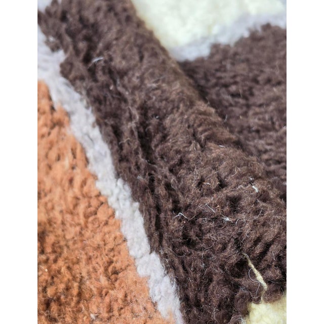 Textile Brown Checkered Moroccan Rug - 9.8 X 8.5 Ft For Sale - Image 7 of 8
