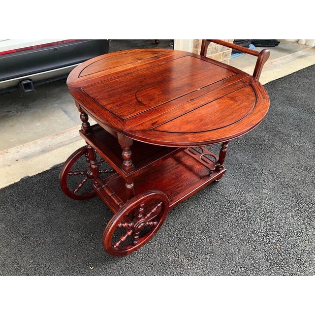 Late 20th Century Vintage Rosewood Tea Bar Cart | Chairish