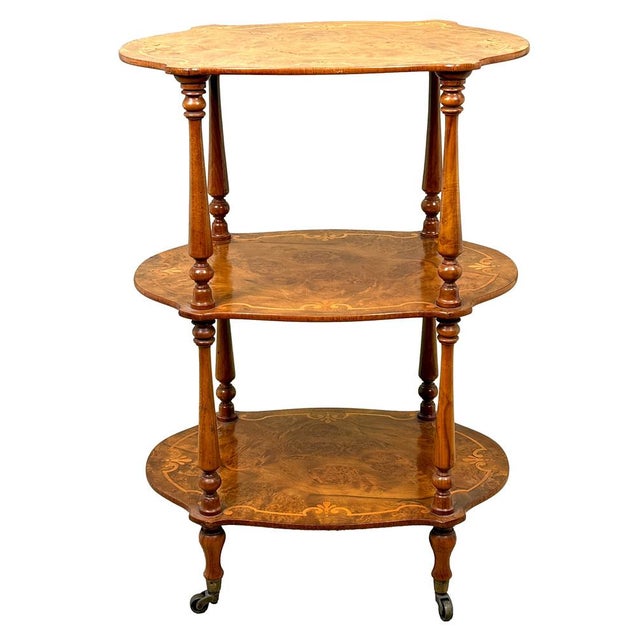 Small Antique Burr Walnut Étagère, 1860 For Sale - Image 9 of 15