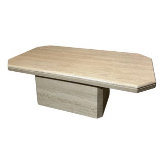 Vintage Coffee Table in Travertine For Sale