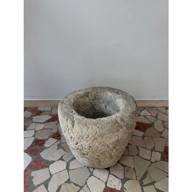White Large Stone Mortar, Italy, 1600 For Sale - Image 8 of 13