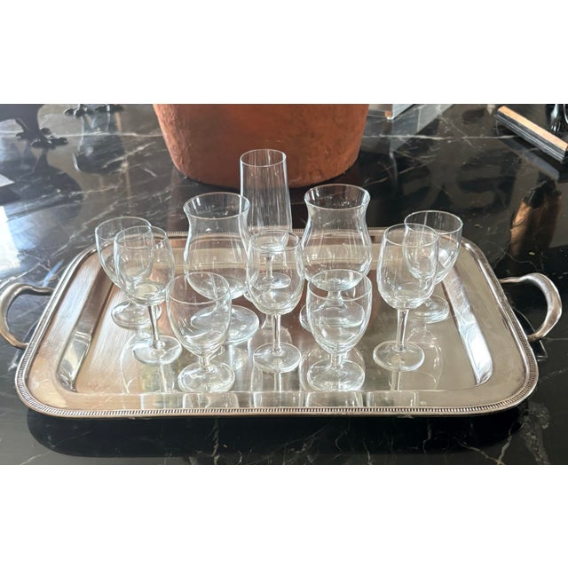 Glass Collection of 10 Various Stemmed Cordial and Liqueur Glasses Pre-Owned, Excellent Cond. 5” H and 3.25” H For Sale - Image 7 of 12