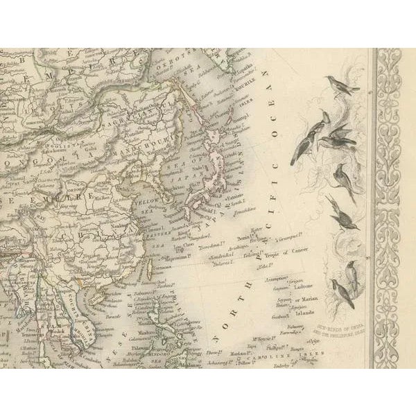 Map of Asia with Cultural and Natural Vignettes, 1851 For Sale - Image 3 of 6