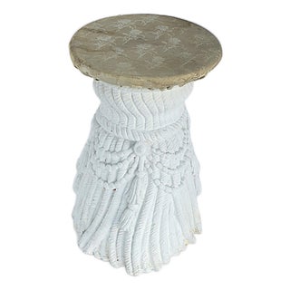 Tassel Plaster Drinks Table, Neoclassical Revival, Trompe L'Oeil, 20th Century For Sale