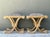 Wood Vintage Gilt Tipped X Benches - A Pair For Sale - Image 7 of 12