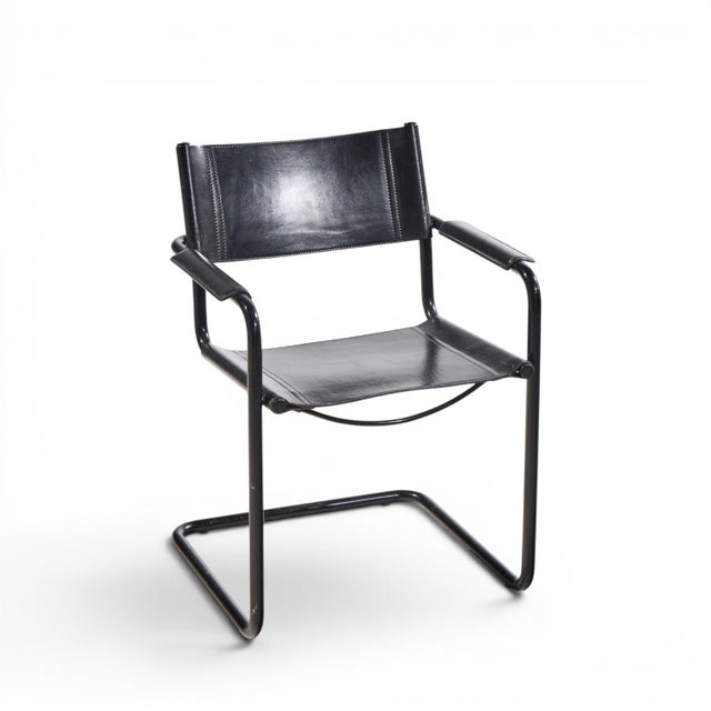 Matteo Grassi "Mg" Mid Century Italian Leather Dining Chairs - Set of 10 For Sale - Image 10 of 11