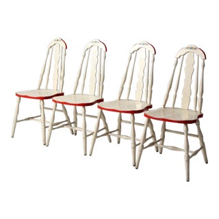 Vintage Painted Windsor Dining Chairs For Sale