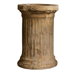 Antique Terracotta Pedestal Column for Planters, 1950s For Sale