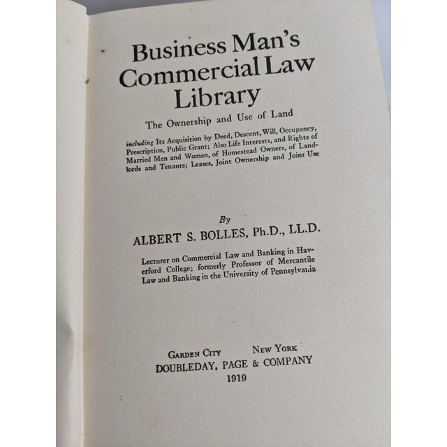 1919 Business Man’s Commercial Law Library Tan & Red Antique Books - Set of 5 For Sale - Image 11 of 14