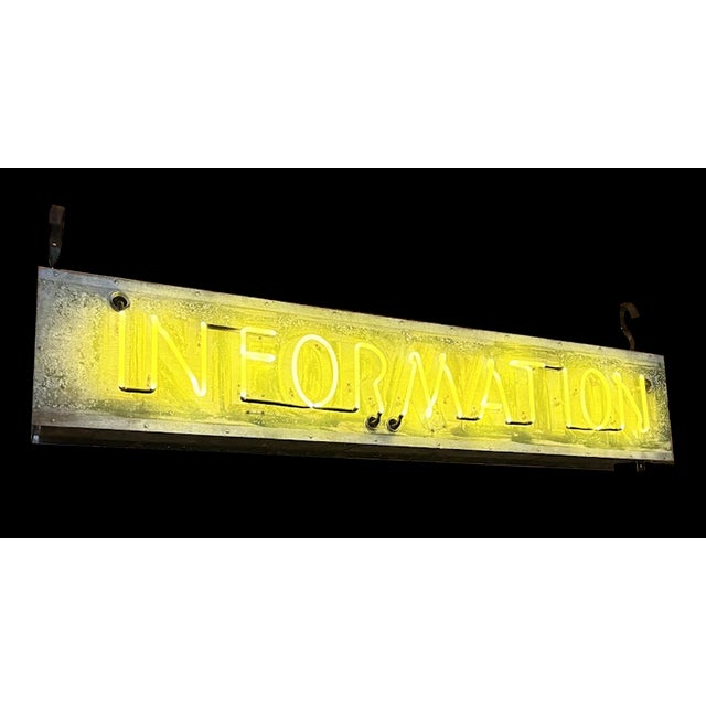 Vintage Industrial Neon “Information” Light For Sale - Image 11 of 15
