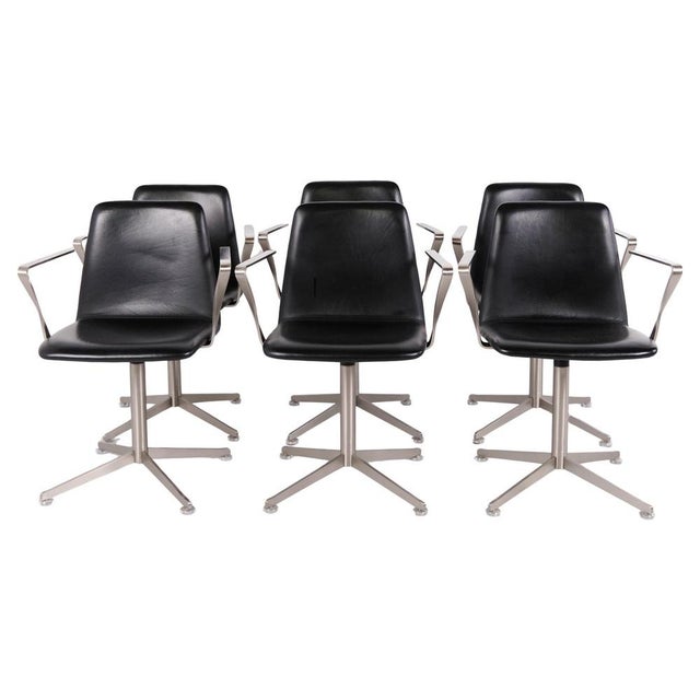 Paustian Spinal 44 Conference Chairs in Black Leather, 2000s, Set of 6 For Sale - Image 13 of 13