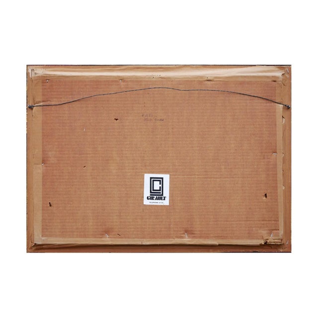 Late 20th Century Late 20th Century Modern Realist Green and Blue-Toned Rural Village Market Landscape Painting byJean-Felix Defournoy For Sale - Image 12 of 12