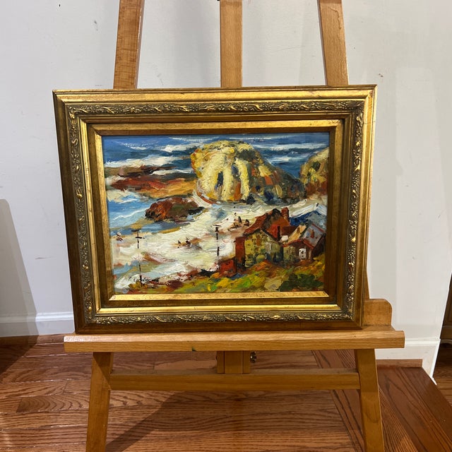 20 Th Century Italian School Impressionist Style Oil on Canvas Seascape View Signed Framed For Sale - Image 9 of 11