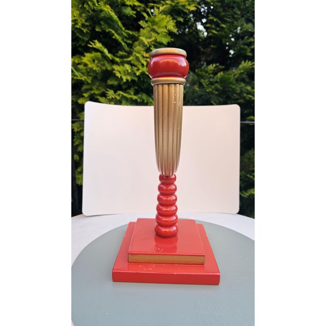 Vintage Folk Swedish Candelabra by Sandberg Art Center for Nora Stad, 1980s For Sale - Image 6 of 9