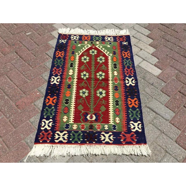 Vintage Turkish Kilim Rug, 46.5" X 29" For Sale - Image 10 of 10