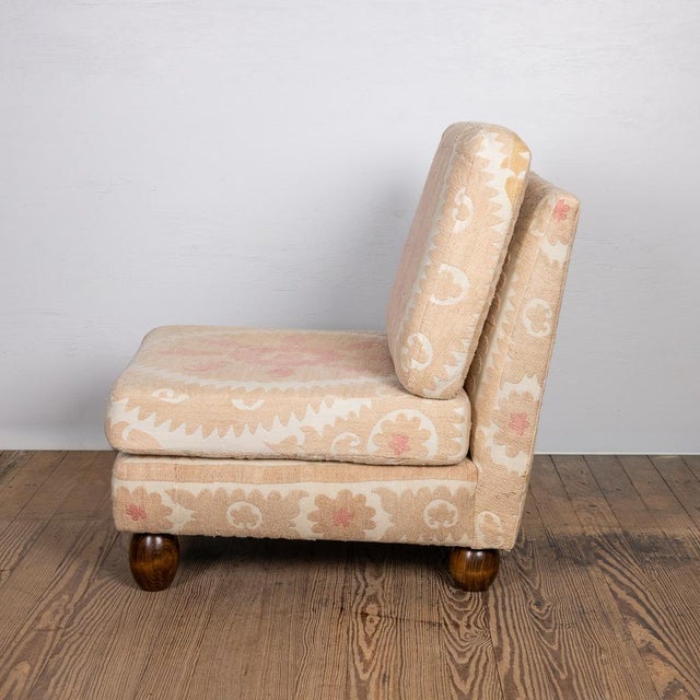 Slipper Chair Upholstered in Suzani For Sale - Image 4 of 7