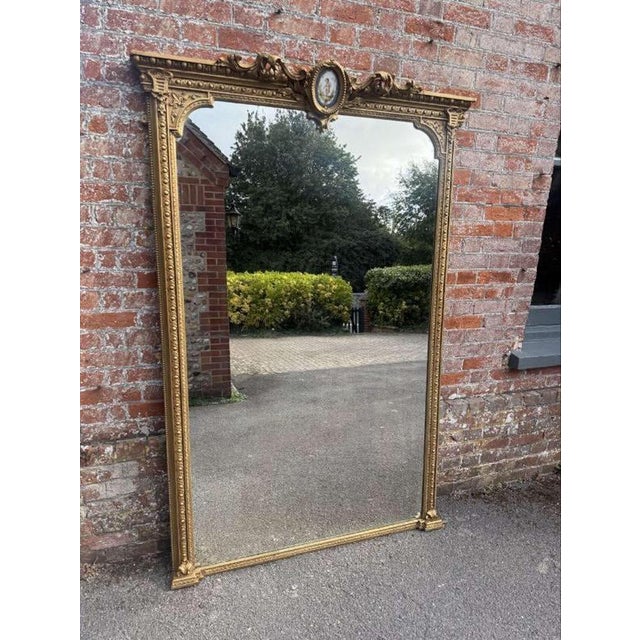 Large Antique French Gilt Mirror, 1800s For Sale - Image 6 of 7