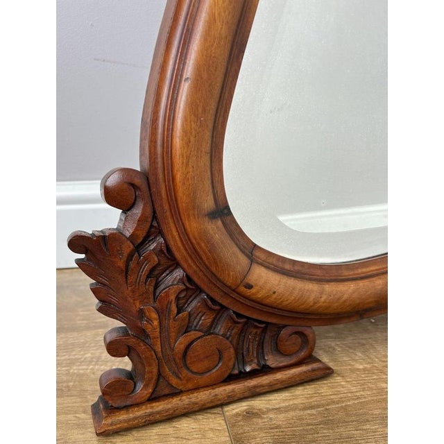 Antique French Walnut Ornate Wall Mirror For Sale - Image 9 of 11