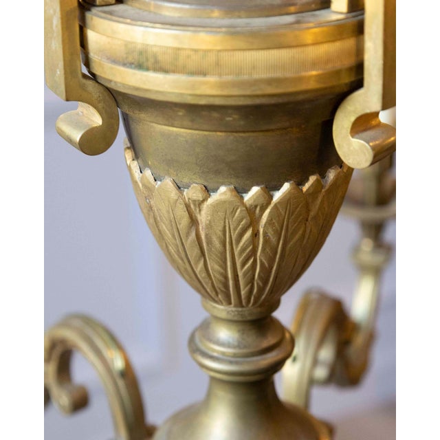 Mid 20th-Century French Bronze Chandelier with Classical Motifs For Sale - Image 11 of 11