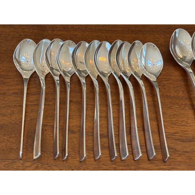 Mid 20th Century Mid 20th Century “Vision” Sterling Silver Flatware by Ronald Hayes Pearson - 60 Piece For Sale - Image 5 of 9