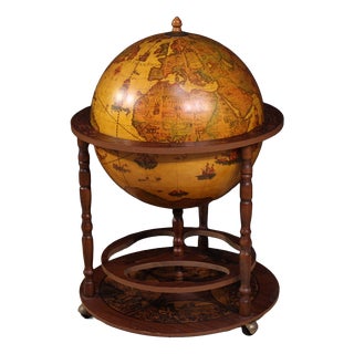 Vintage Italian Globe Bar Cabinet, 1980 For Sale