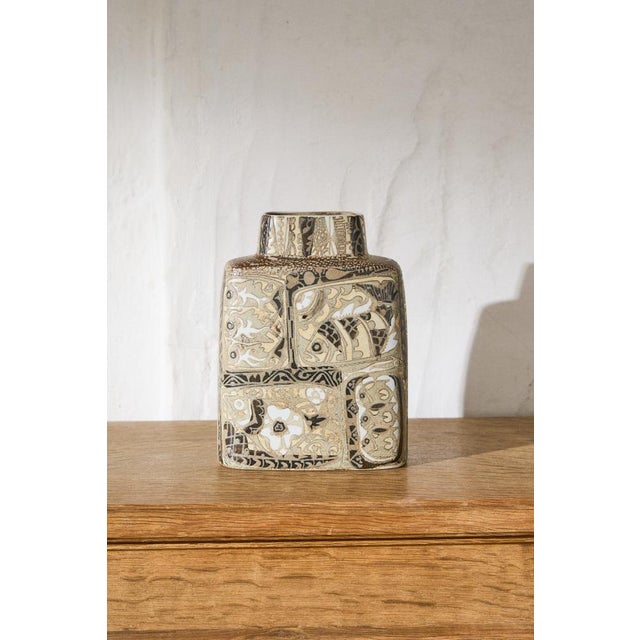 Ceramic Sculptural Faience Vase from Royal Copenhagen with Decorations, 1960s For Sale - Image 7 of 8