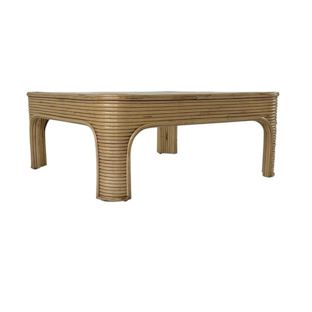 Style of Gabriella Crespi Pencil Reed Coffee Table, 1970 For Sale - Image 4 of 5