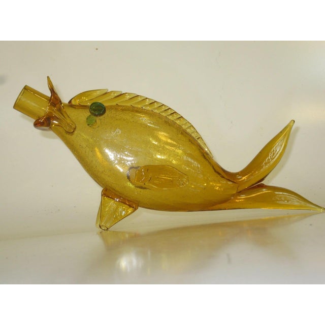 1960s Murano Art Glass, Fish Decanter / Wine Bottle, Mid Century Modern Mouth Blown For Sale - Image 12 of 12
