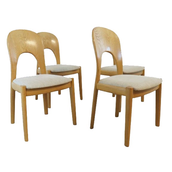 Light Oak Chairs by Niels Koefoed for Koefoeds Møbelfabrik, Set of 4 For Sale