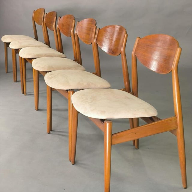 Vintage Teak Chairs by Leonardo Fiori for Isa, 1950, Set of 6 For Sale - Image 10 of 10