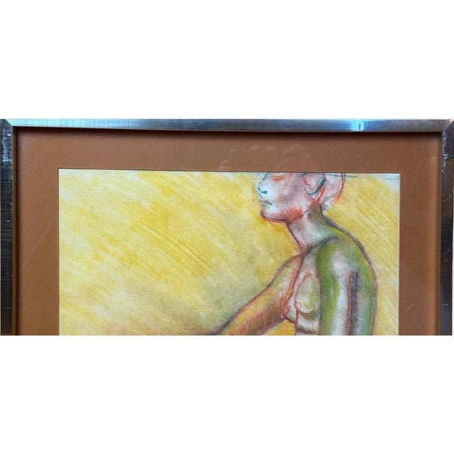 1990s 1990s Original Andi Pepper Expressive Nude Figure Study Drawing Vibrant Mid Century Modern Style For Sale - Image 5 of 11