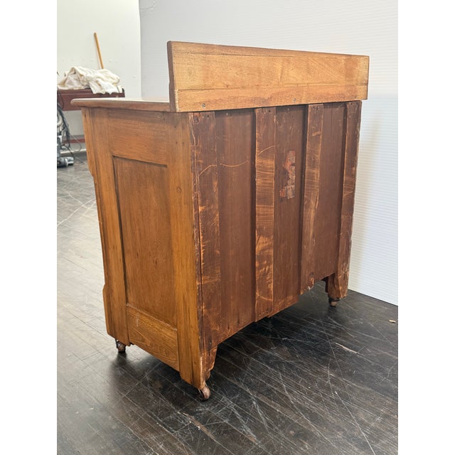 Brown Oak Washstand/Server Cabinet +Casters, Antique For Sale - Image 8 of 12