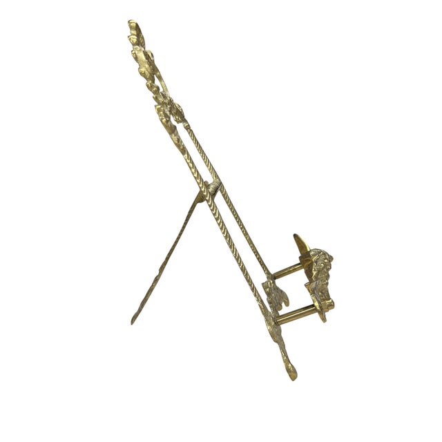 Farmhouse Vintage Brass Cherub Embellished Art Picture Easel, Made in India For Sale - Image 3 of 7