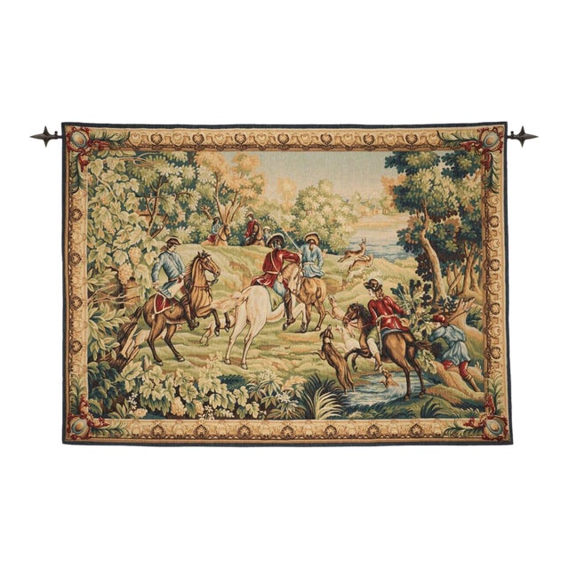 Rambouillet - King on a Hunt Silkscreen Tapestry - 137 X 190 Cm (4'6" X 6'3") - Requires Rod Size 5 For Sale