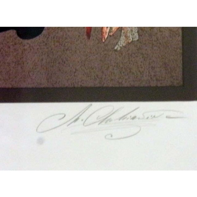 1990s Mikail Chemiakin Happy Drinker Hand Signed Lithograph on Paper Framed For Sale - Image 5 of 5