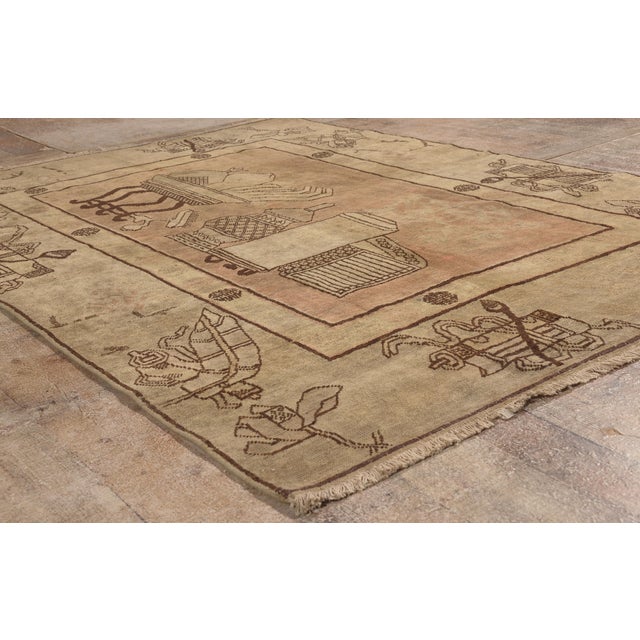 Peach Antique Turkestan Khotan Rug, 04'08 X 06'08 For Sale - Image 8 of 10