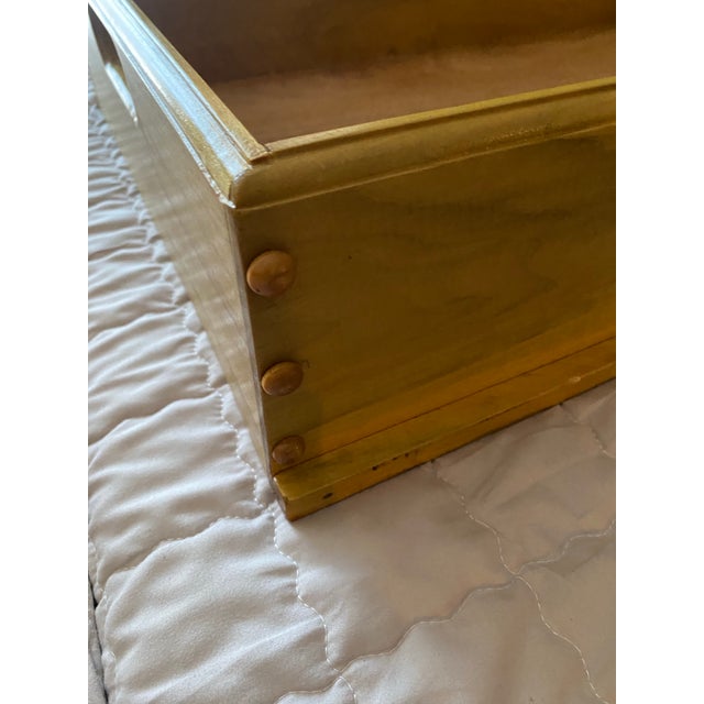 Contemporary Vintage Oversized Acacia Wood Serving Tray For Sale - Image 3 of 8