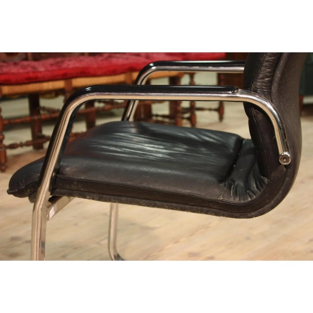 Plastic, Iron & Imitation Leather Armchair, 1980s For Sale - Image 9 of 15