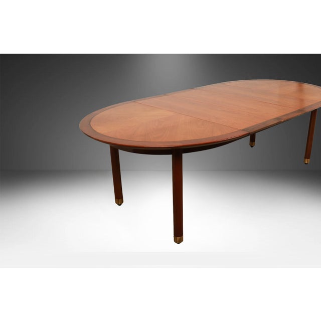 Brown Mid-Century Modern Michael Taylor for Baker Furniture Walnut Extension Dining Table For Sale - Image 8 of 17