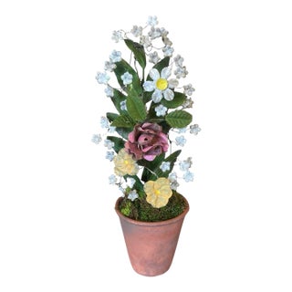 Metal Hand-Crafted Floral Sculpture For Sale