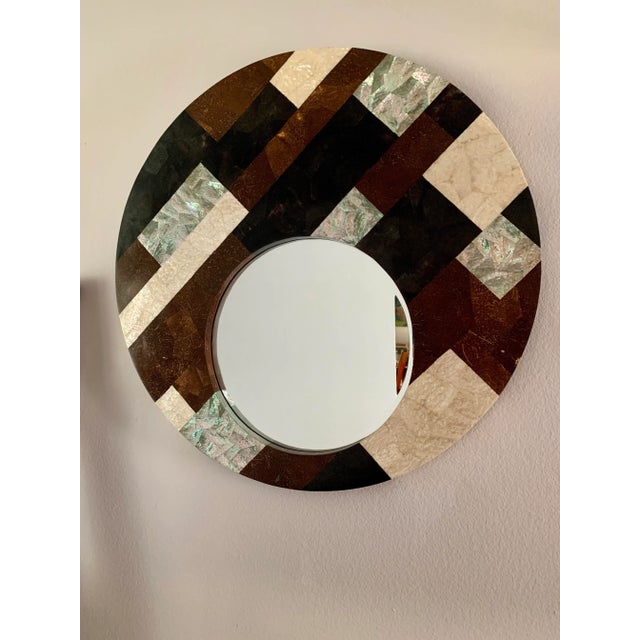 Reduced Modern Stone Round Wall Mirror - Shawna Stoney For Sale - Image 4 of 11