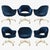 Original Saarinen Executive Arm Chair in Navy Velvet, Swivel Base, Custom Gold Edition - Set of 6 For Sale - Image 11 of 11