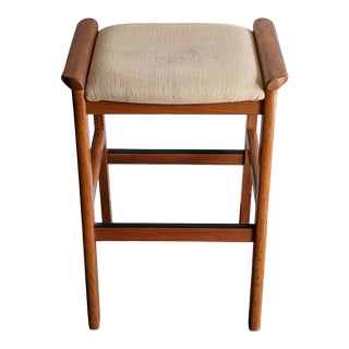 1970s Vintage Danish Modern Teak Barstool by Moller For Sale