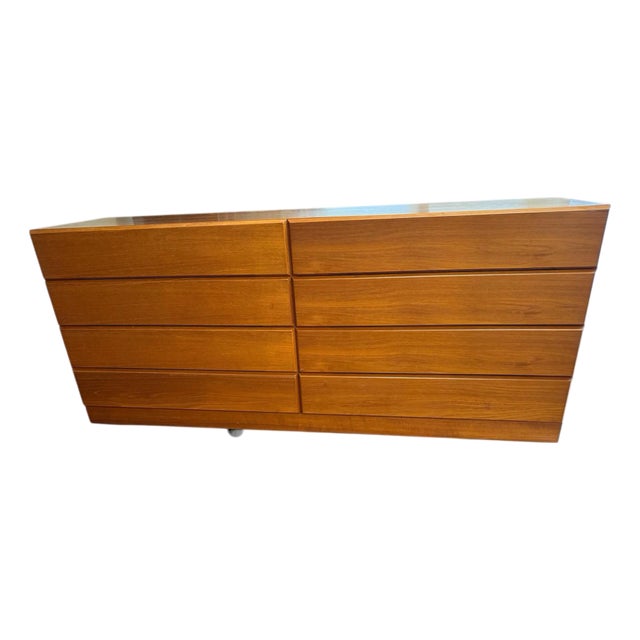 1970s Danish Teak Long Chest Vitre of Denmark For Sale