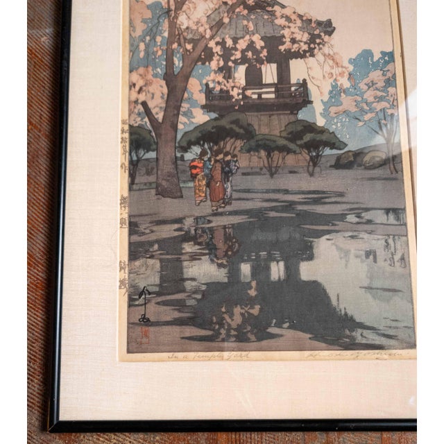 20th Century Japanese Ukiyo-E Woodblock Print "In a Temple Garden" by Hiroshi Yoshida For Sale In New York - Image 6 of 18