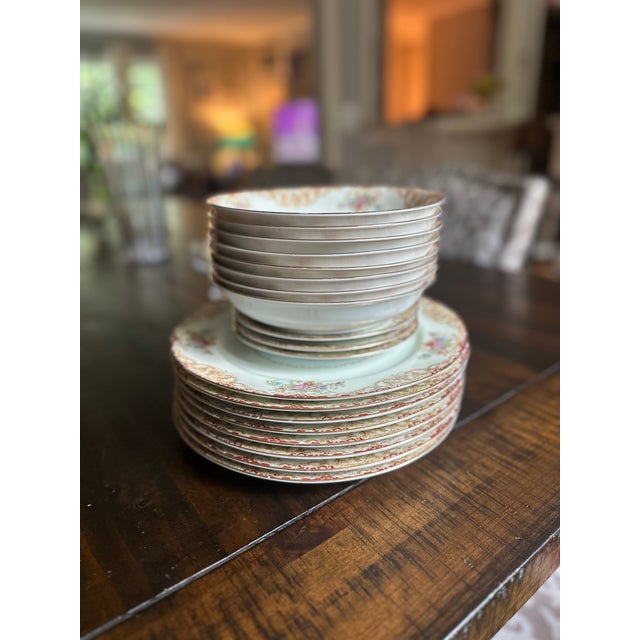 Vintage Noritake “M” Japan fine china set featuring a delicate floral pattern with soft, timeless detailing. Marked with...