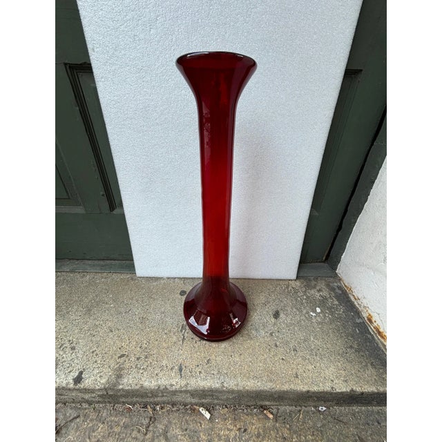 Blenko Red Tall Vase Chairish