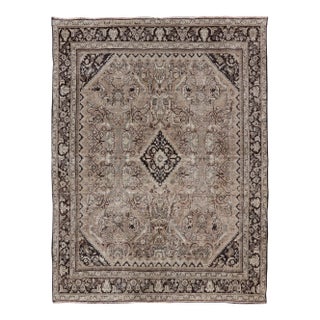 Sultanabad-Mahal Vintage Persian Rug With Sub-Geometric Diamond Design 9'3" X 12'9" For Sale